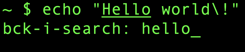 Ctrl+r keyboard shortcut example use